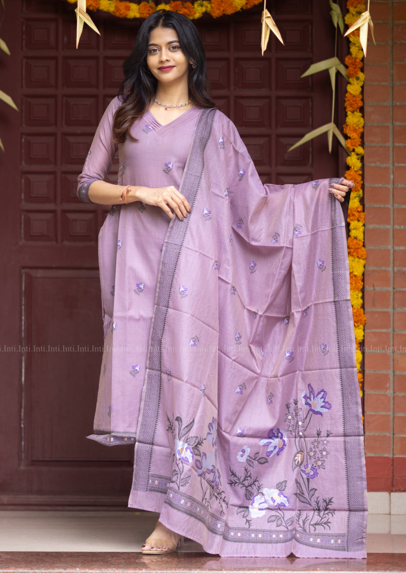 Vintage Petal Top & Dupatta Set
