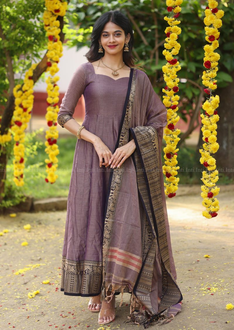Vintage Plum Anarkali