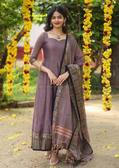 Vintage Plum Anarkali