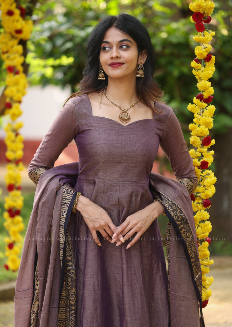 Vintage Plum Anarkali