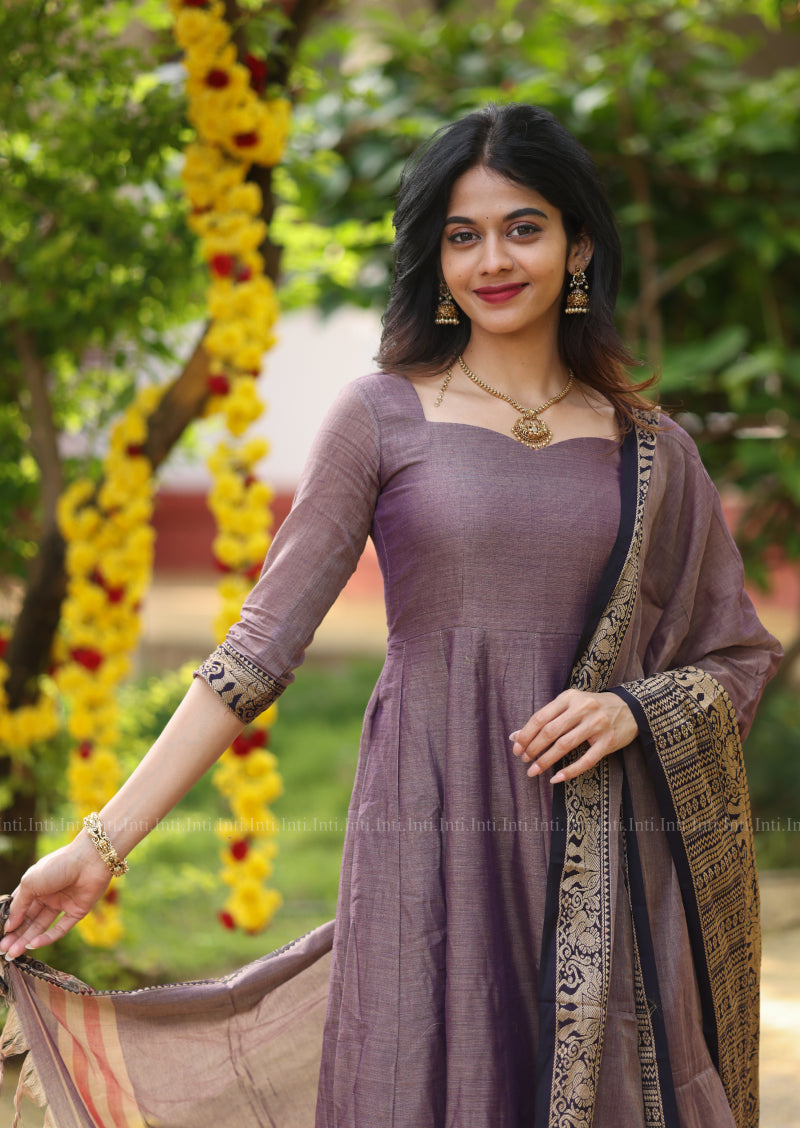 Vintage Plum Anarkali