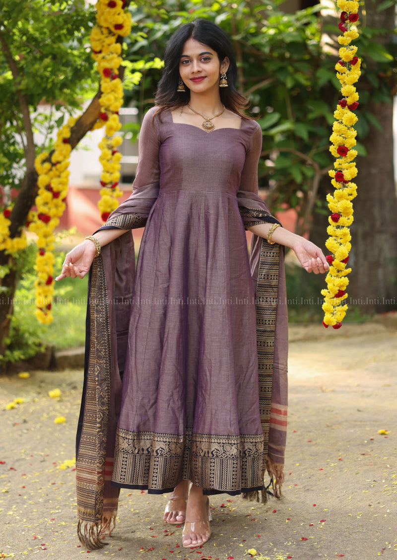 Vintage Plum Anarkali