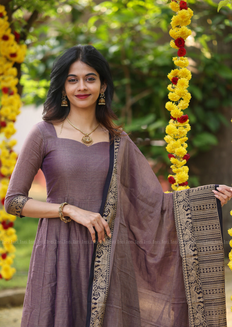 Vintage Plum Anarkali