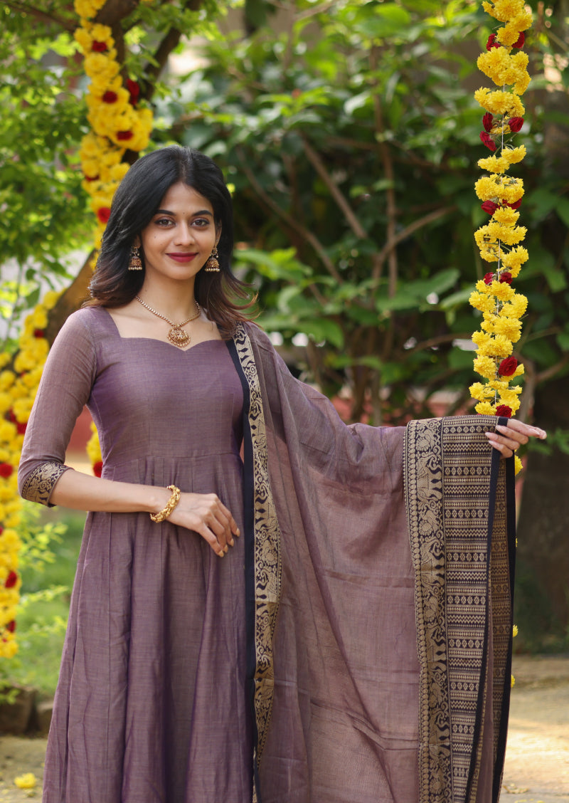 Vintage Plum Anarkali