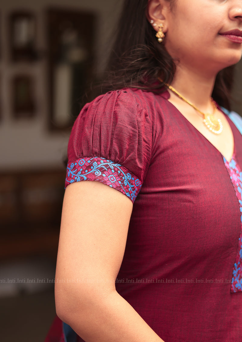 Vintage Ruby Top & Dupatta Set