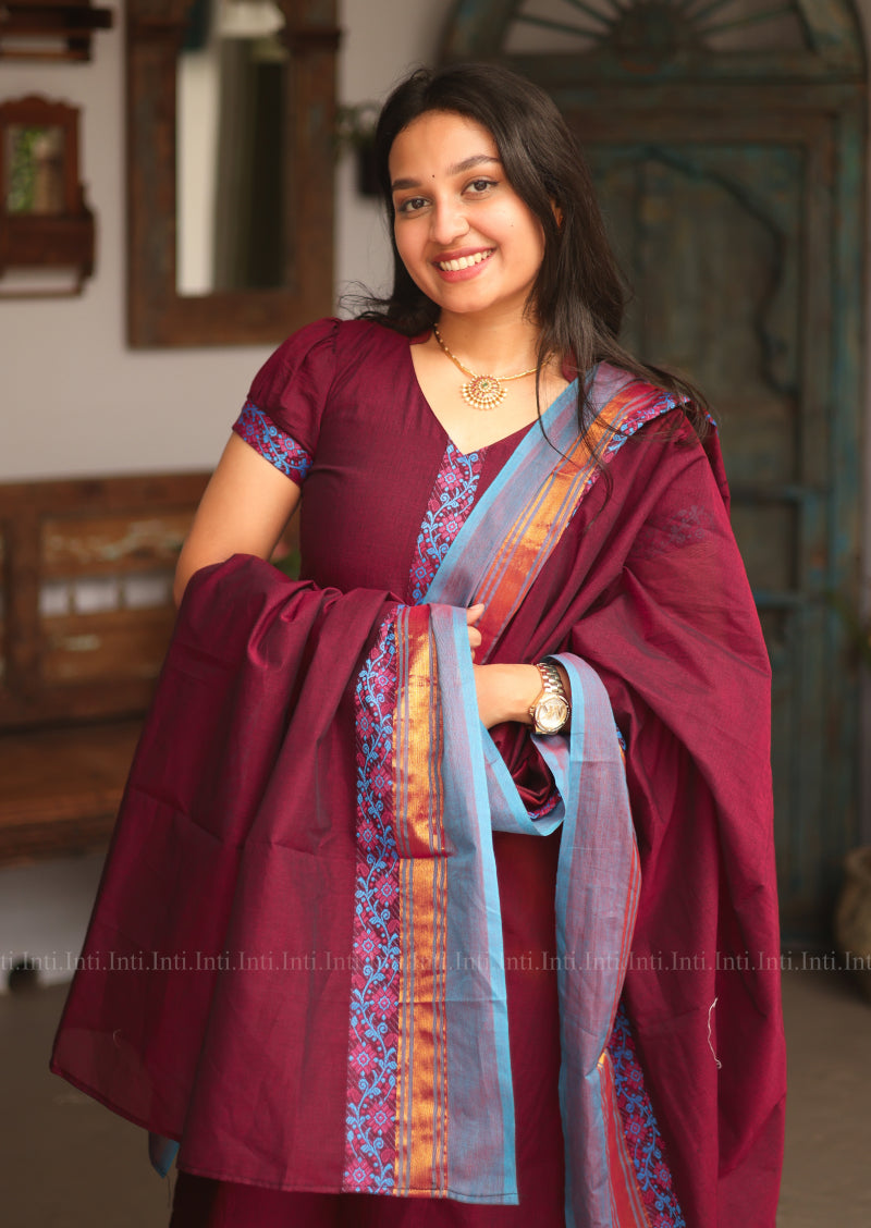Vintage Ruby Top & Dupatta Set