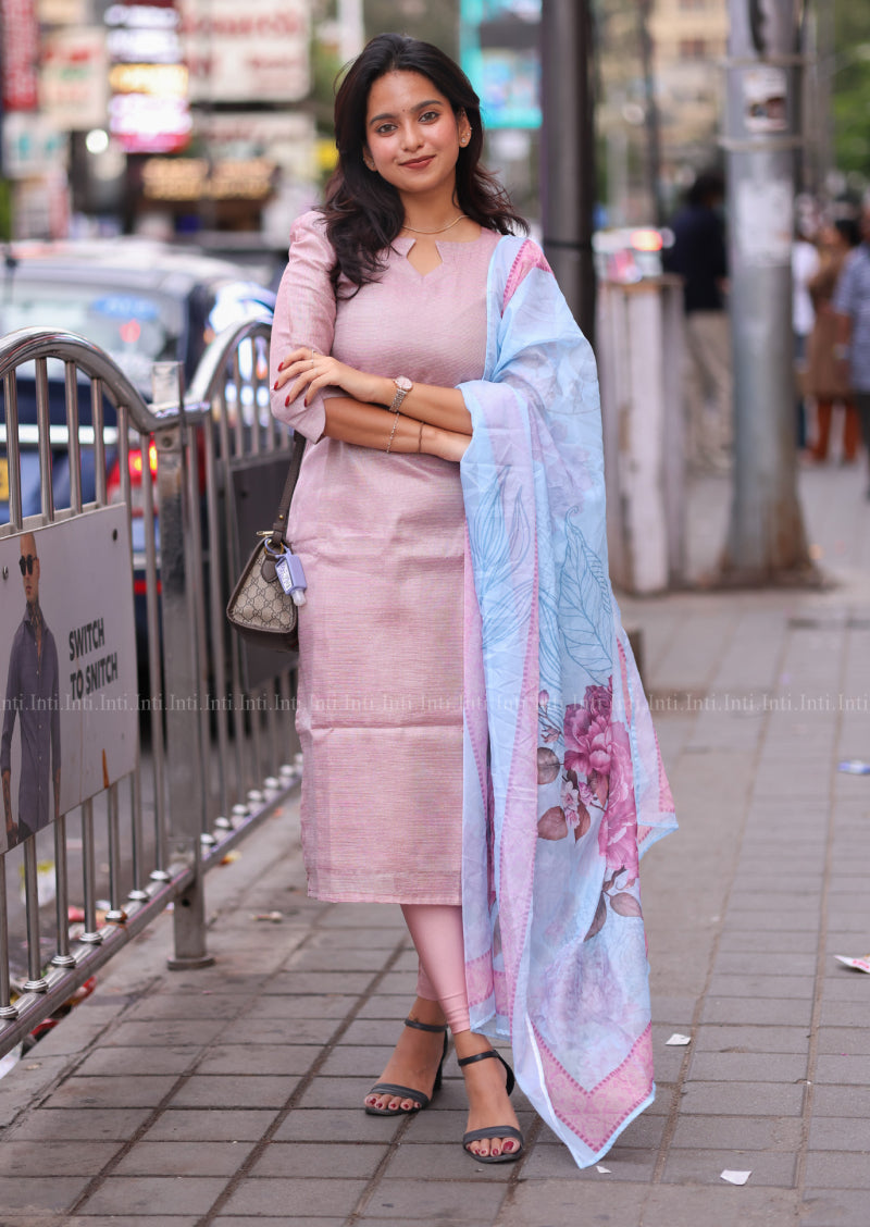 Zayora Blush Top & Dupatta Set