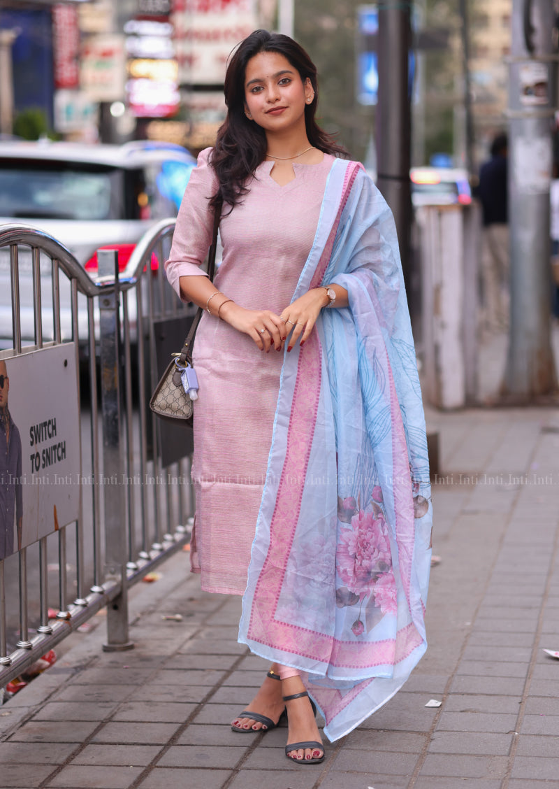 Zayora Blush Top & Dupatta Set