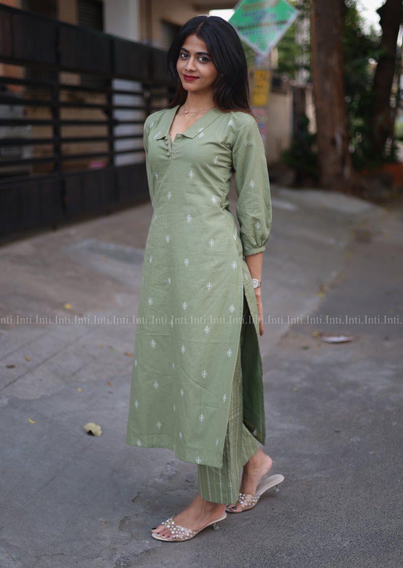 Zyana Olive Top & Pant Set