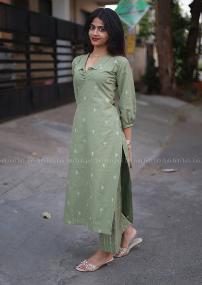Zyana Olive Top & Pant Set