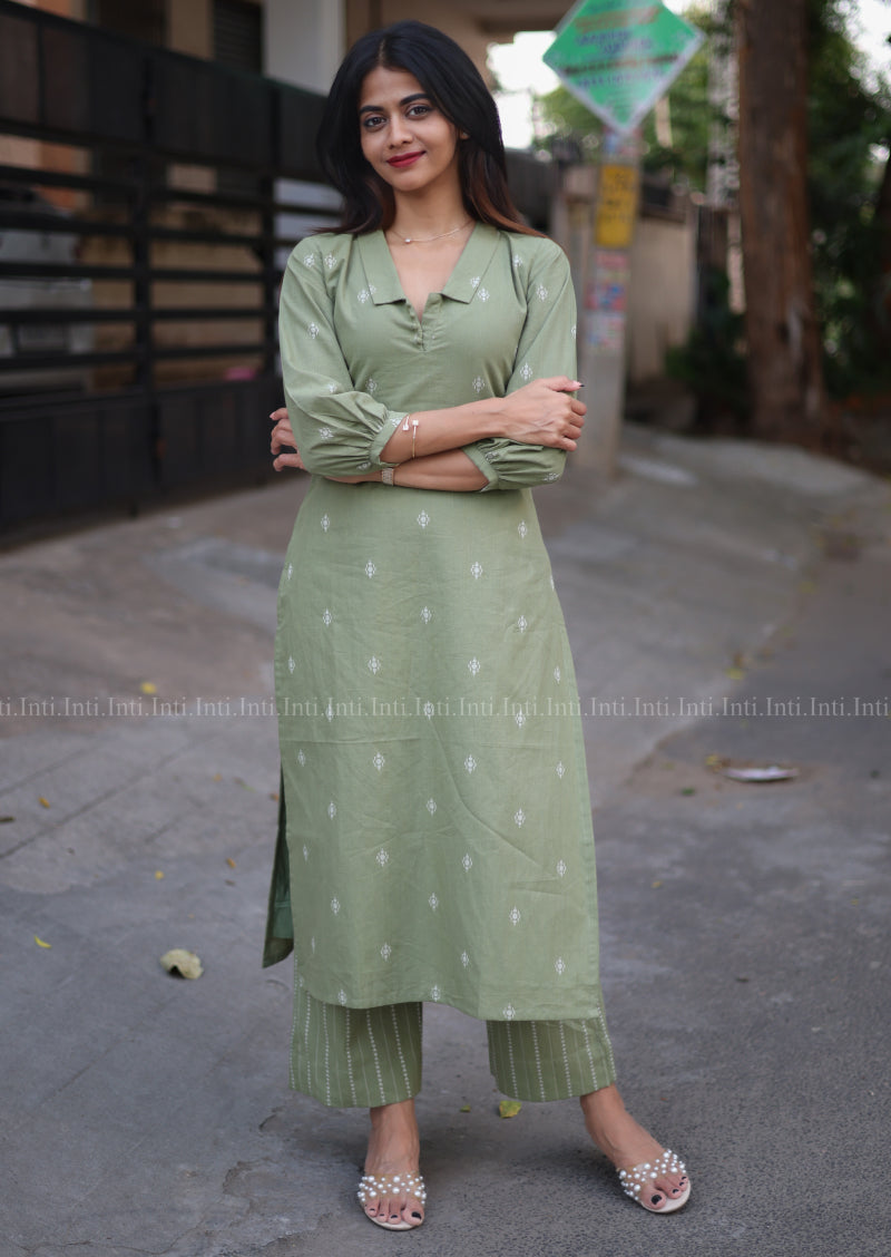 Zyana Olive Top & Pant Set