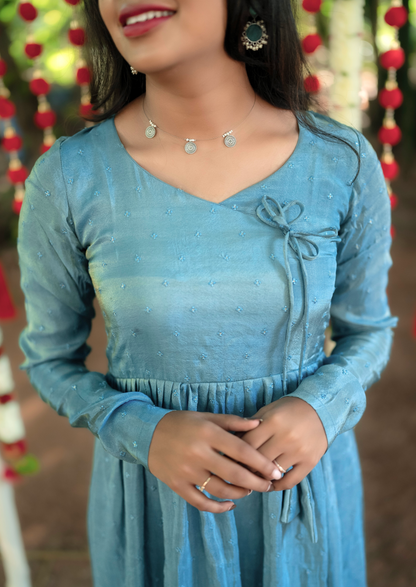 Blue Velvet Aline Kurti