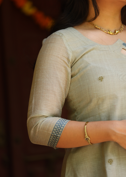 Blue Lotus Top & Dupatta Set