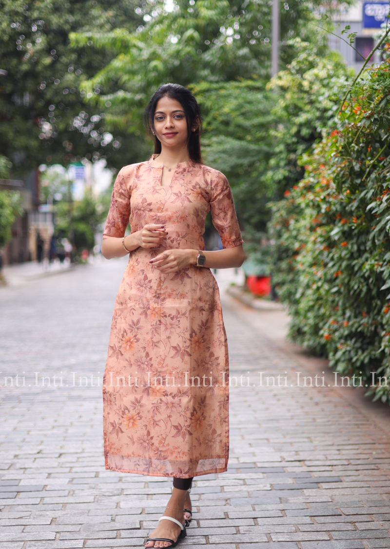 Earthern Blossom Kurti