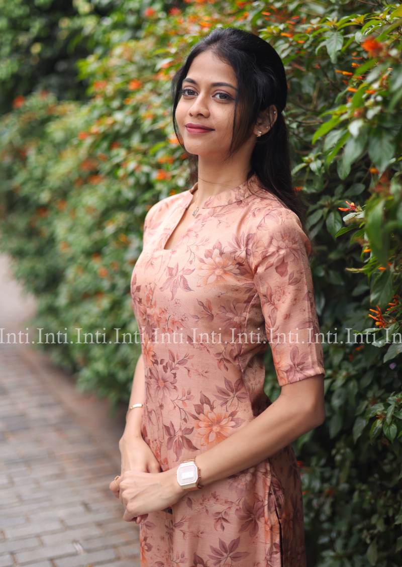 Earthern Blossom Kurti