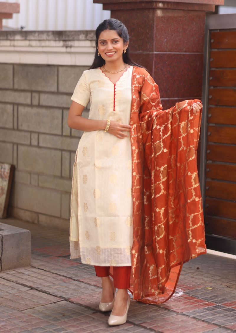 Copper Dessert Top & Dupatta Set