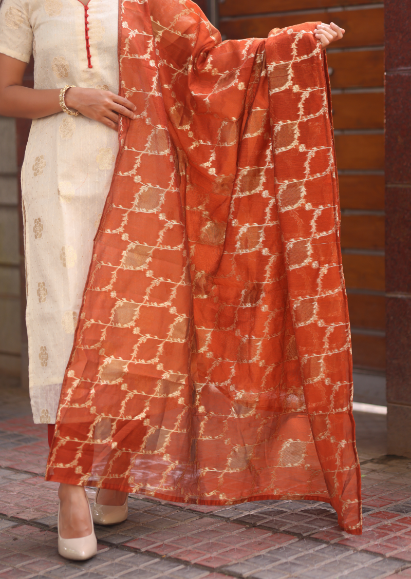 Copper Dessert Top & Dupatta Set
