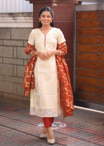 Copper Dessert Top & Dupatta Set