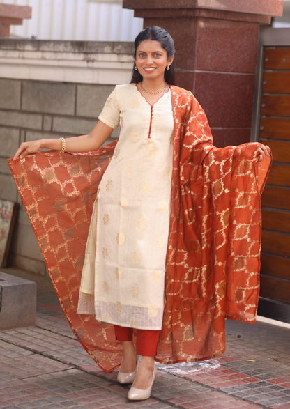 Copper Dessert Top & Dupatta Set