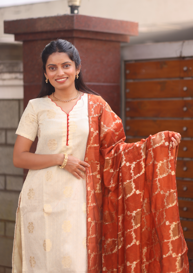 Copper Dessert Top & Dupatta Set