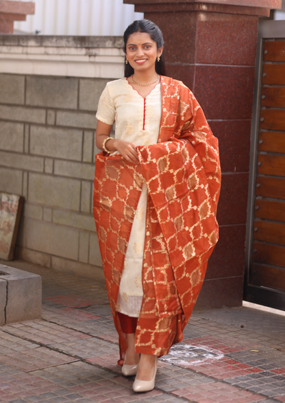Copper Dessert Top & Dupatta Set