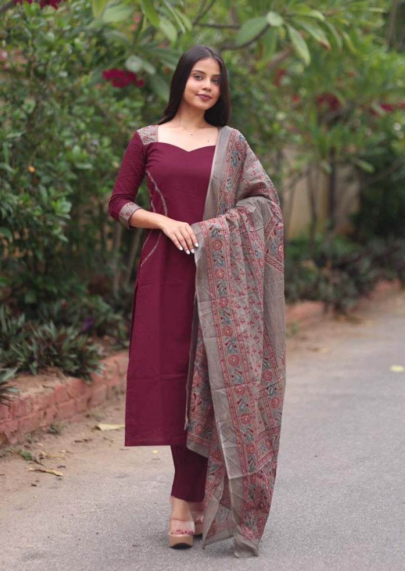 Darian Magenta Salwar Suit