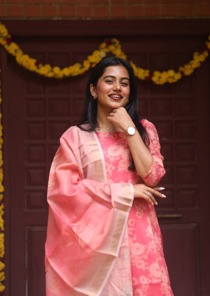 Ditsy Twill Top & Dupatta Set
