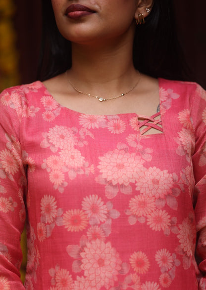 Ditsy Twill Top & Dupatta Set