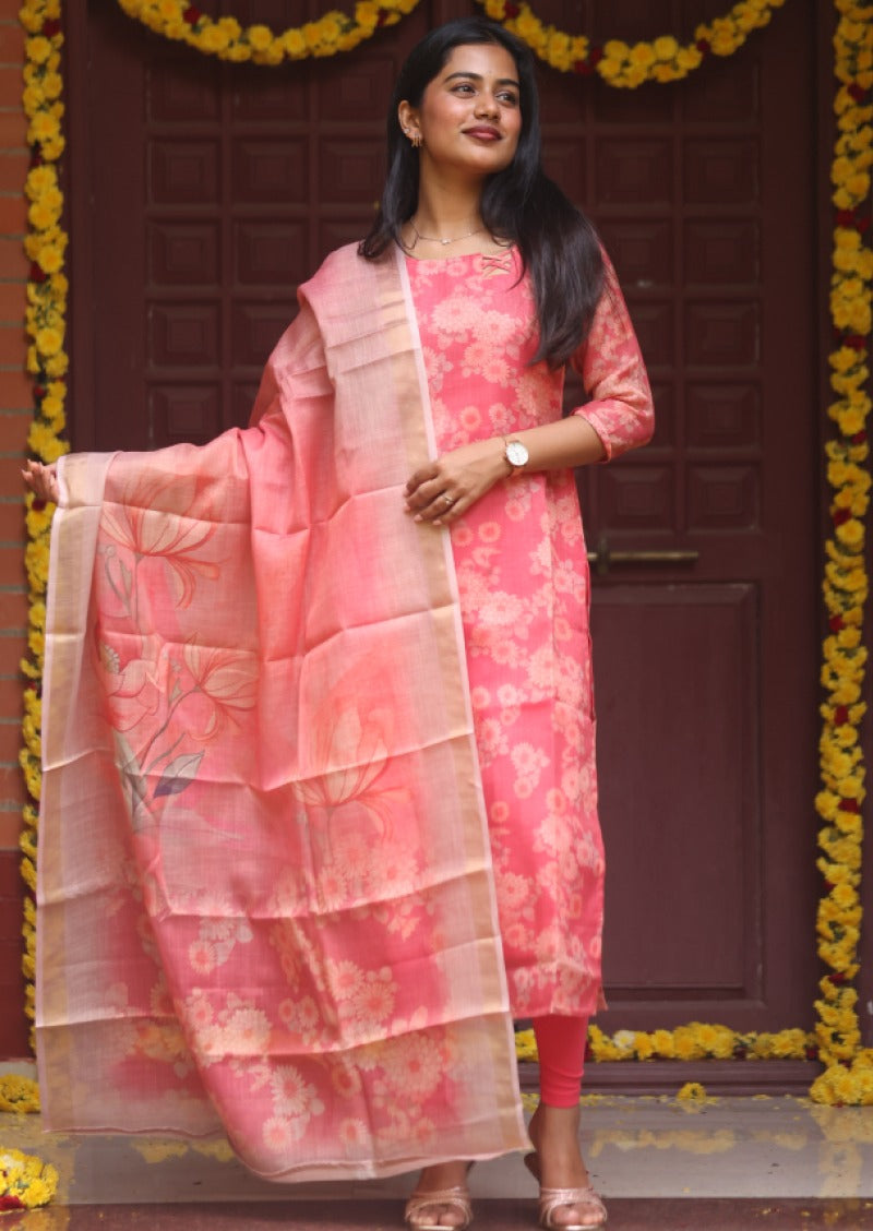 Ditsy Twill Top & Dupatta Set