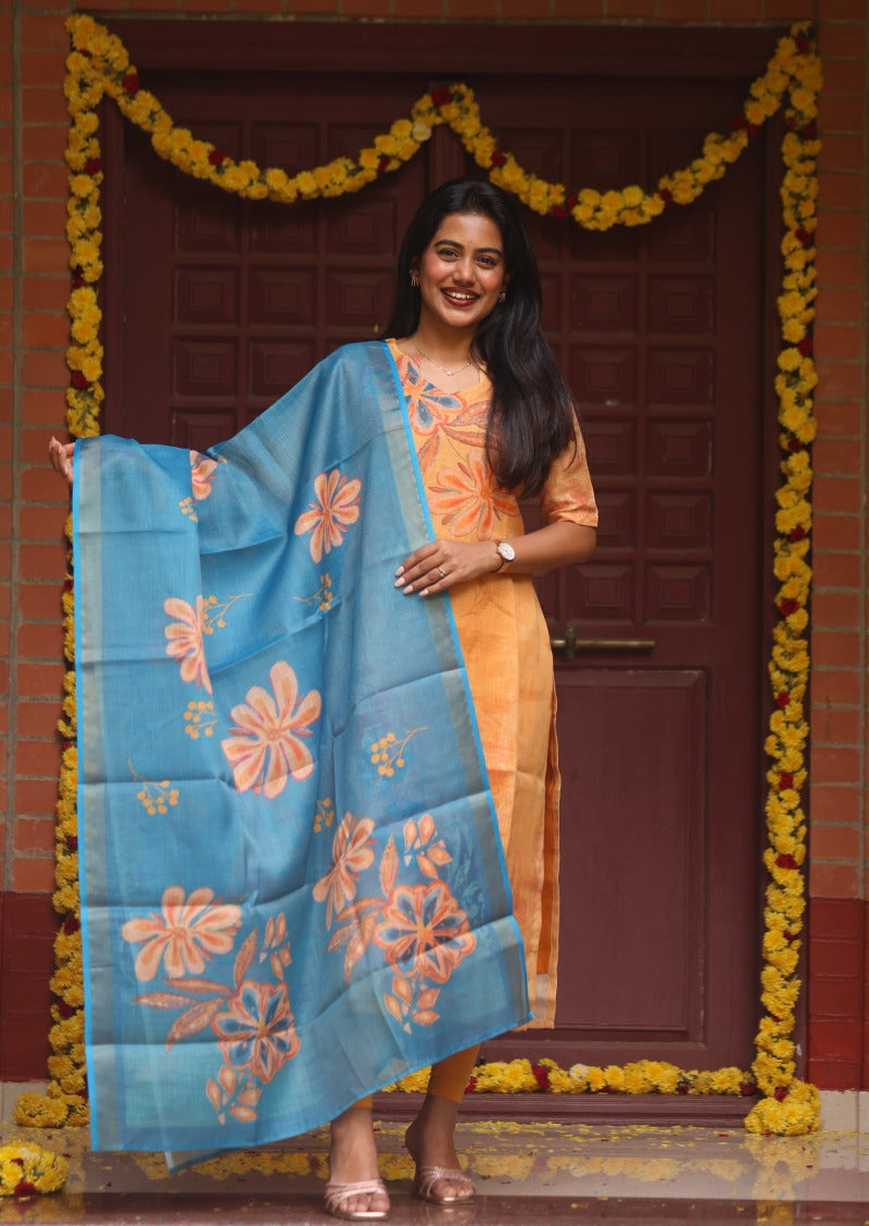 Fira Pattern Top & Dupatta Set