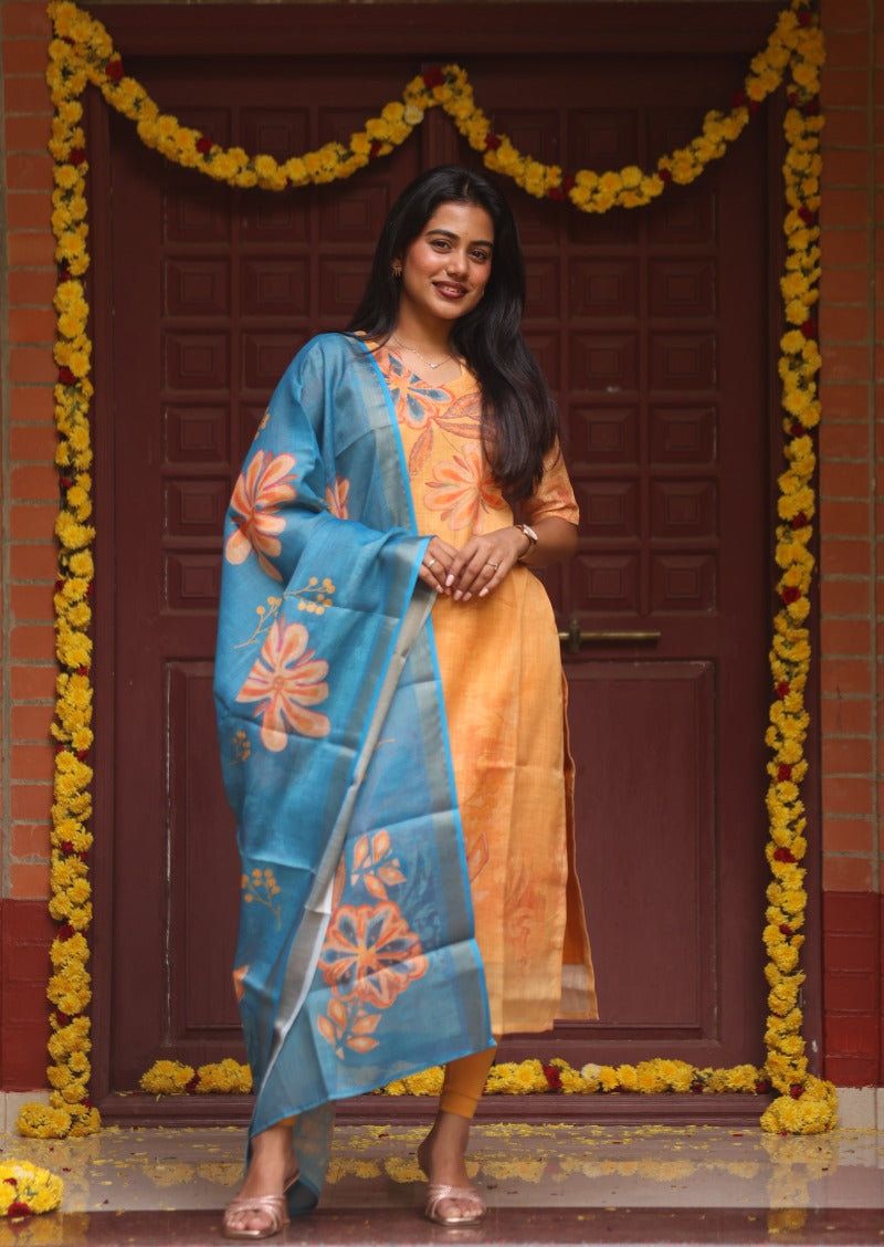 Fira Pattern Top & Dupatta Set