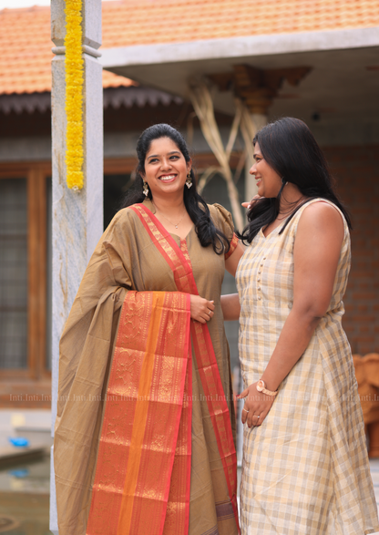 Saffron Luxe Top & Dupatta Set