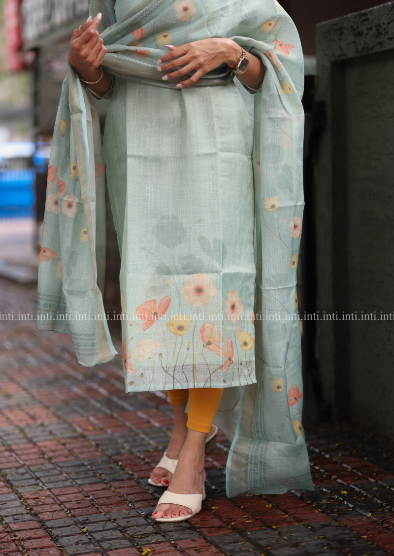 Lush Mint Top & Dupatta Set