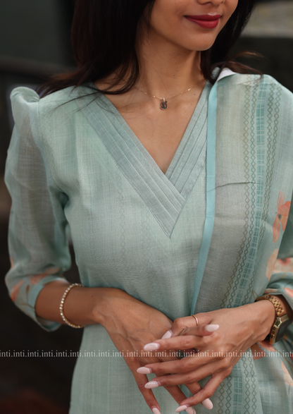 Lush Mint Top & Dupatta Set