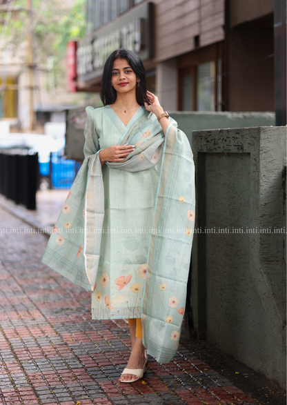 Lush Mint Top & Dupatta Set