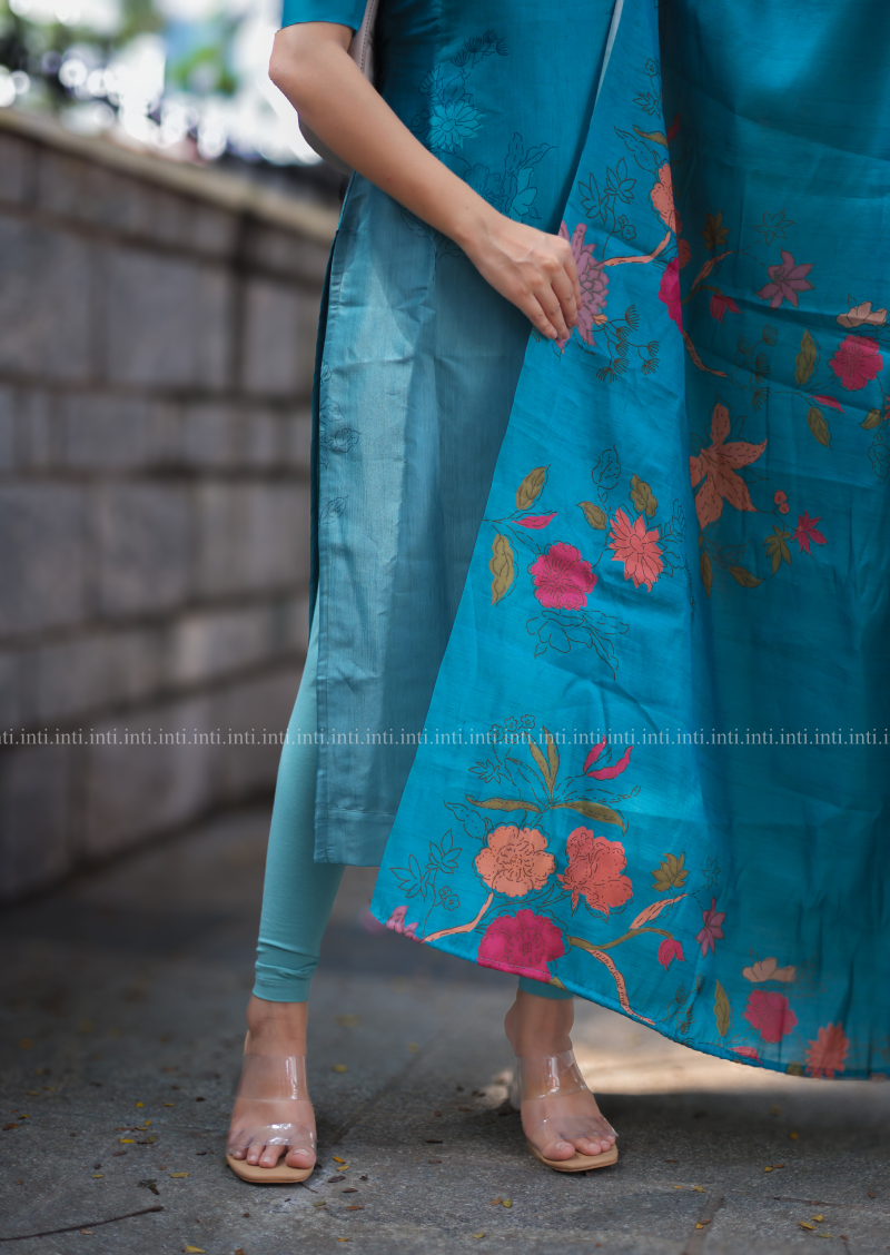 Ocean Petals Top & Dupatta Set