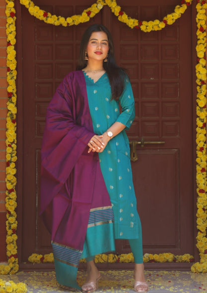 Oceanic Raga Top & Dupatta Set