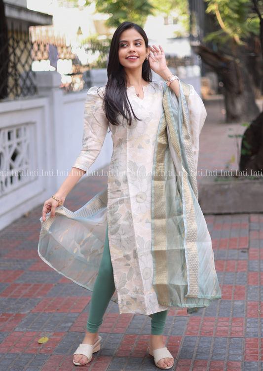 Lush Flora Top and Dupatta Set