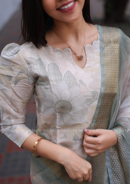 Lush Flora Top & Dupatta Set