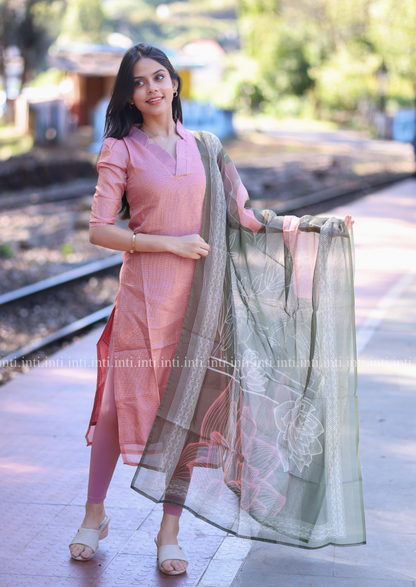 Pastel Harmony Top And Dupatta Set