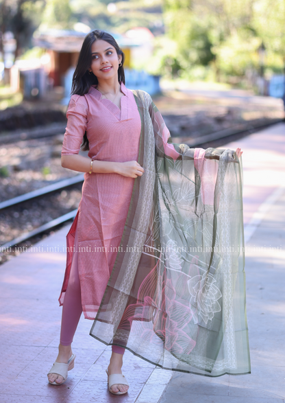 Pastel Harmony Top And Dupatta Set