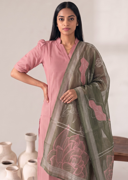 Pastel Harmony Top And Dupatta Set
