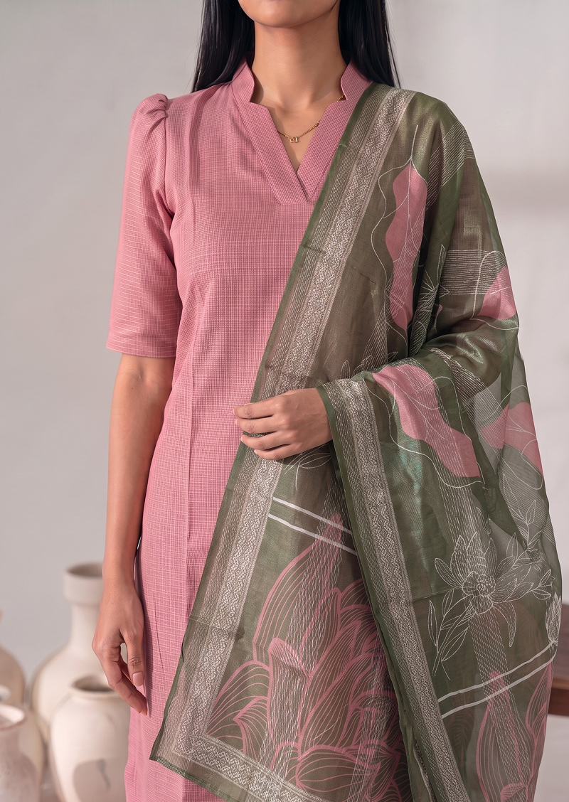 Pastel Harmony Top And Dupatta Set