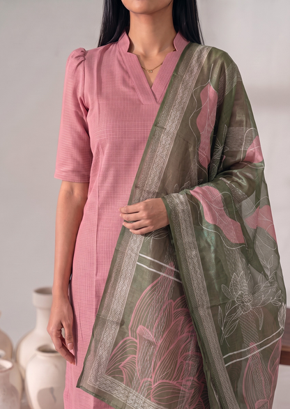 Pastel Harmony Top And Dupatta Set