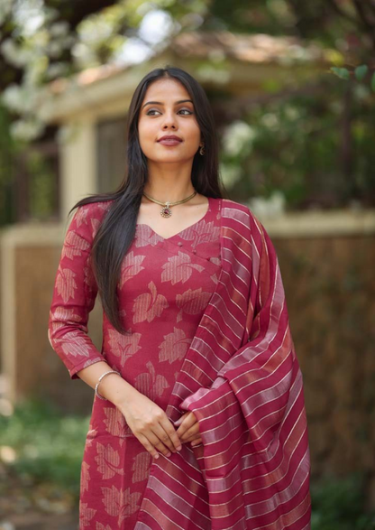 Rani Ember Top & Dupatta Set