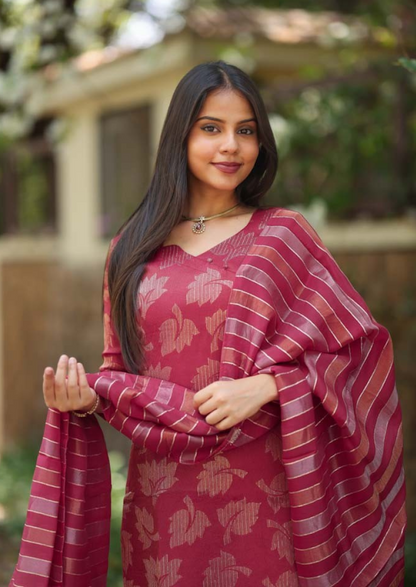 Rani Ember Top & Dupatta Set