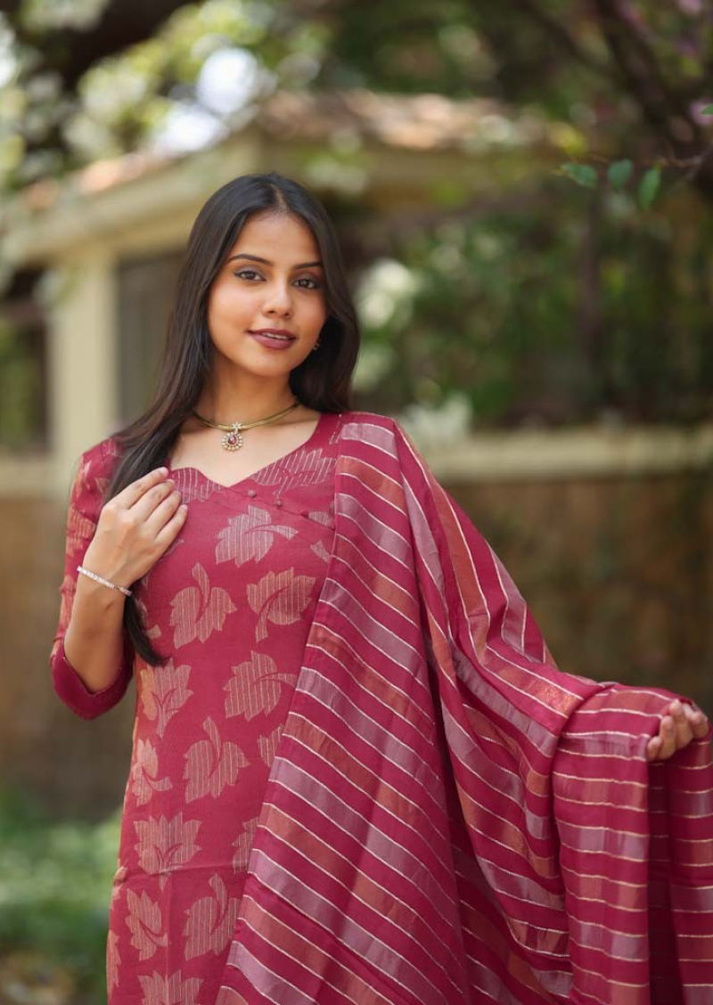 Rani Ember Top & Dupatta Set