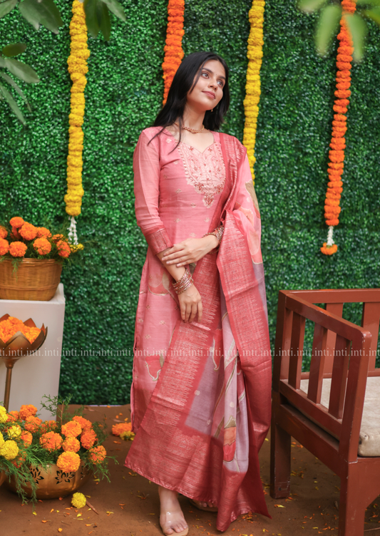 Warm Peach Top & Dupatta